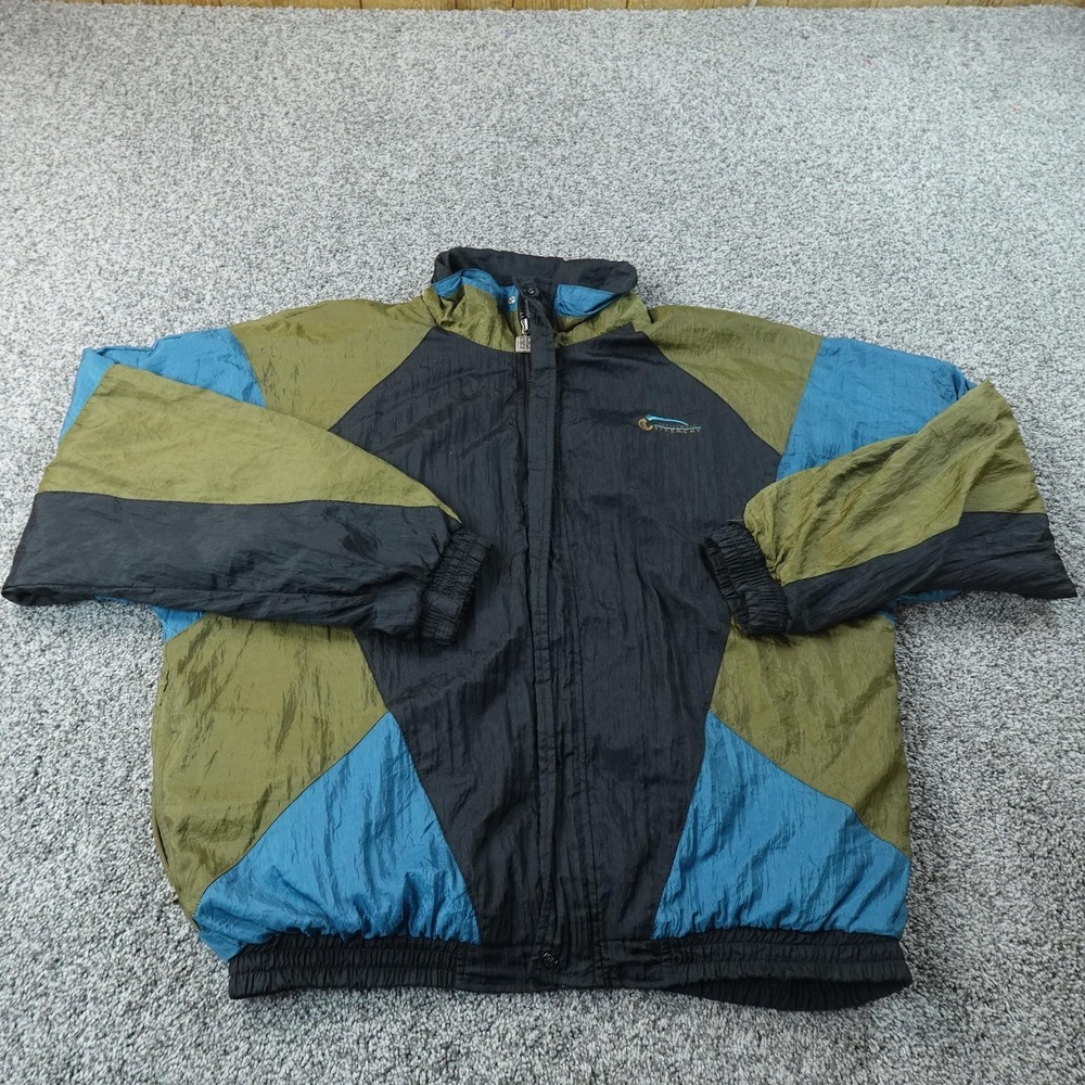 VTG Givenchy Jacket Mens XL Colorblock Nylon Windbreaker Aviator Bomber Coat 90s